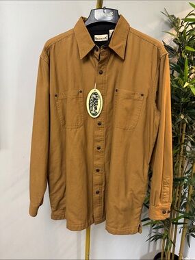 Backpacker cotton canvas camel Work shacket insulated Shirt field jacket NWT L